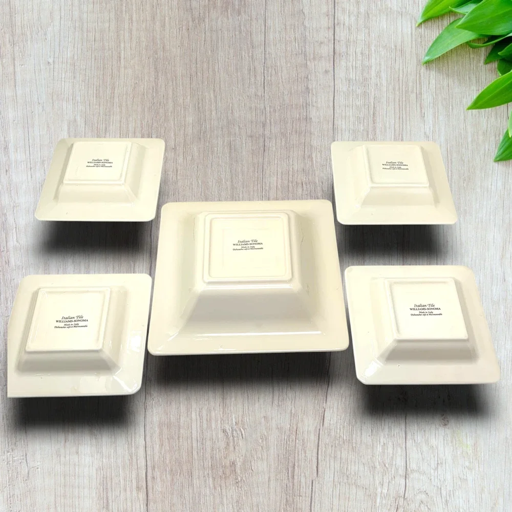 Williams Sonoma Italian Tile Square Bowl Set Italy 12